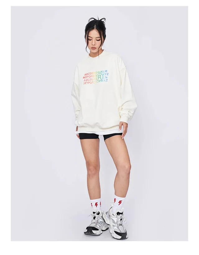 RFSD Men's 2025 Fall/Winter Loose Printed Crewneck Sweatshirt Detail
