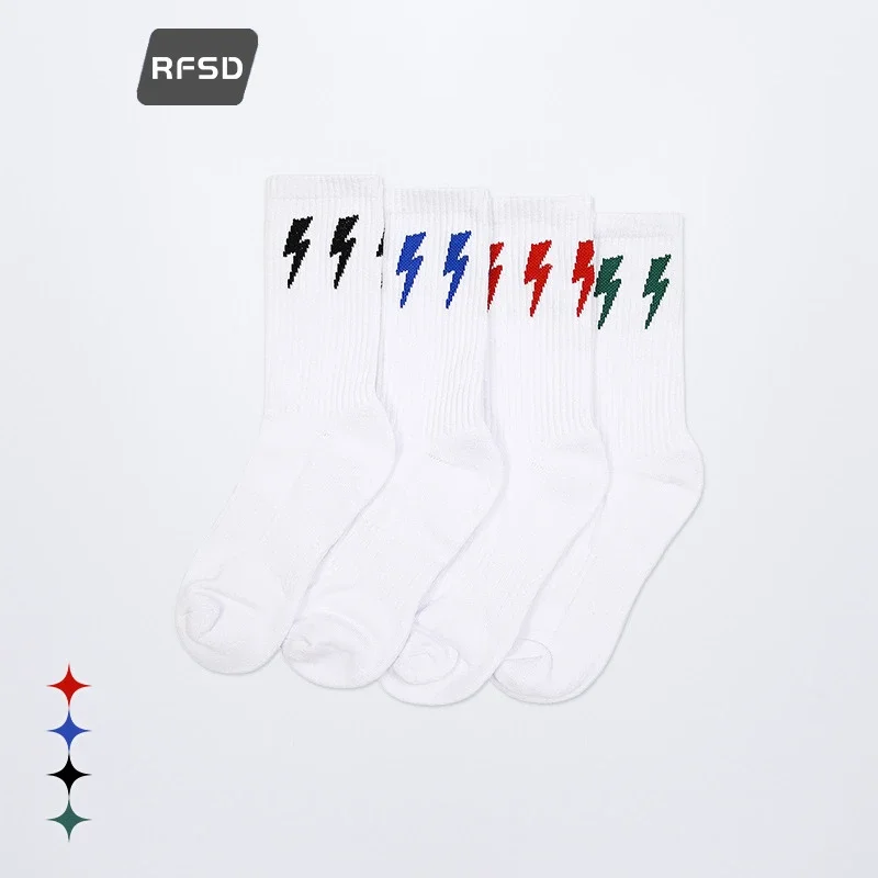 RFSD Accessories | 2025 Autumn/Winter New Street Contrast Color Socks Trendy Patchwork Sports Long Socks for Men