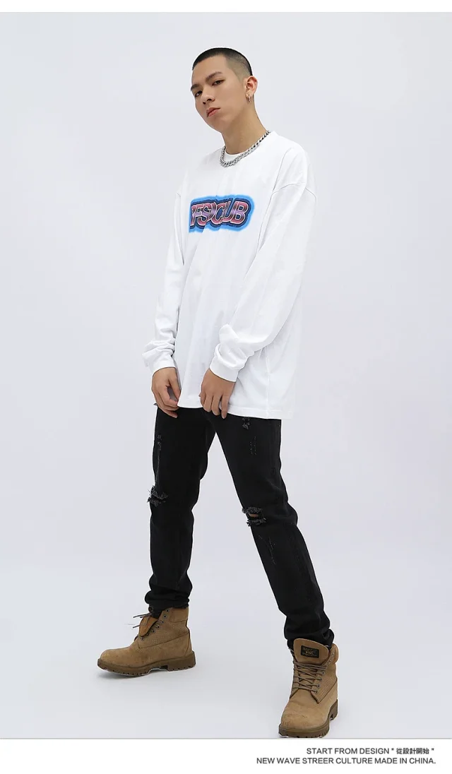 RFSD Unisex Loose Hip-Hop Long Sleeve T-shirt Detail