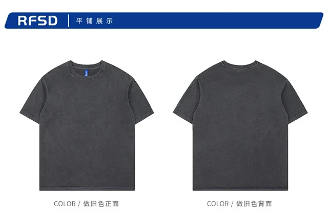 RFSD Men's | 2025 Summer New Street Pure Heavy Washed T-shirt Detail