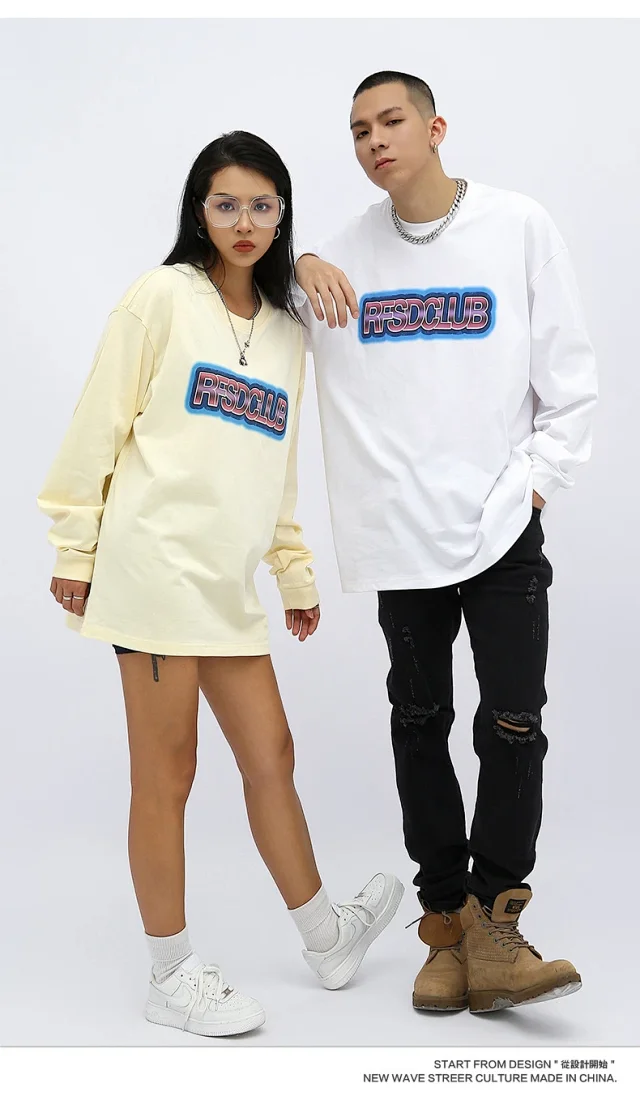 RFSD Unisex Loose Hip-Hop Long Sleeve T-shirt Detail
