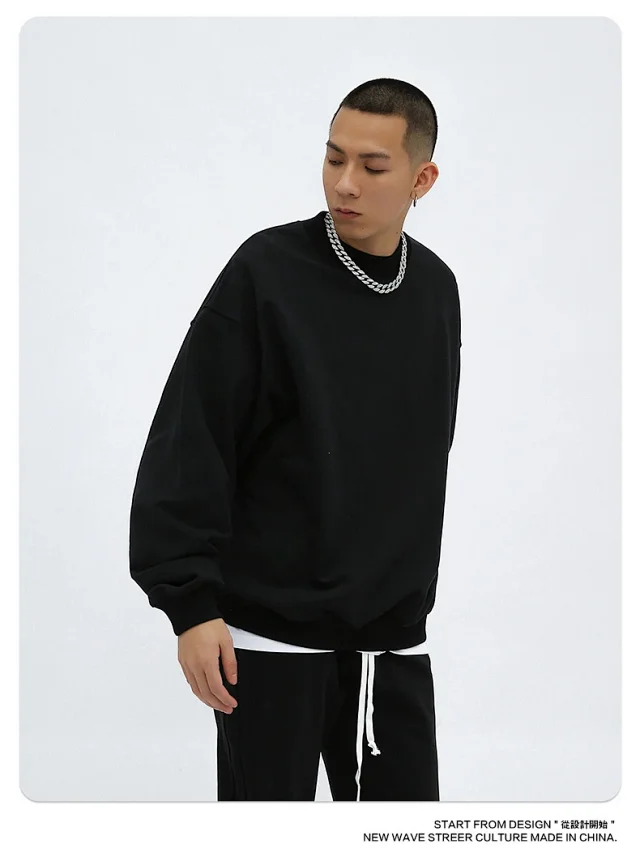 RFSD Men's 2025 FW 420g Heavyweight Fleece Streetwear Crewneck Sweatshirt Detail