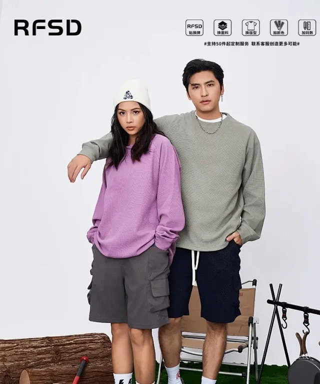 RFSD Men's 2025 FW Waffle Crew Neck Long Sleeve T-shirt Detail