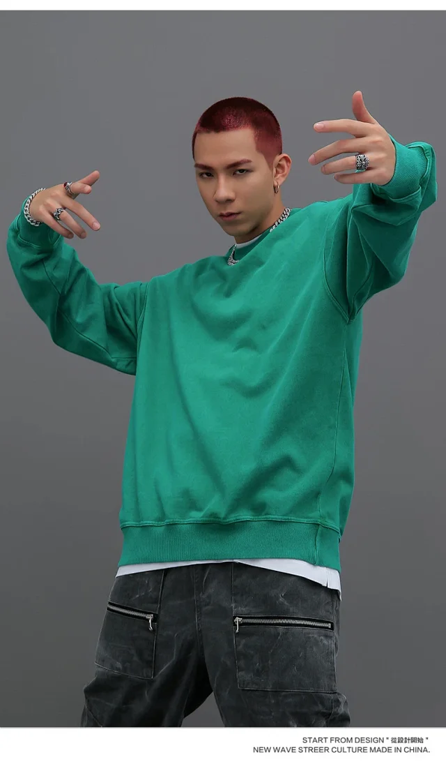 RFSD Men's 2025 FW Heavyweight 420g Crewneck Wax-Dyed Washed B-Style Sweatshirt Detail