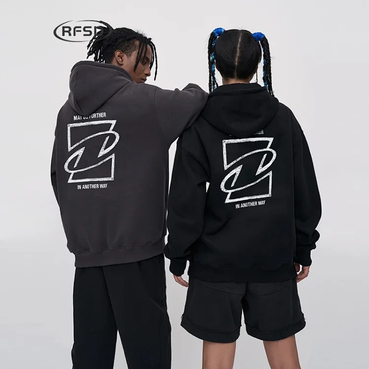 RFSD Men's 2025 AW Streetwear 380g Fleece Printed Hoodie