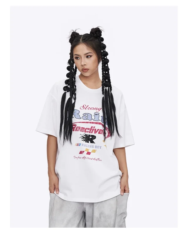 RFSD Men's | Hand-drawn Letter Print T - Shirt 2025 SS New Trendy Street Loose Versatile Short - sleeve Detail