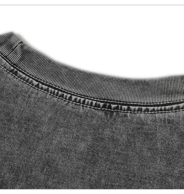 RFSD Men's | Balenciaga Dupe 285G Heavy-Duty Wax-Dyed Crewneck Short-Sleeve T-Shirt Detail
