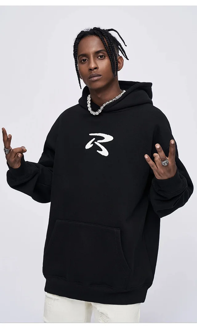RFSD Men's 2025 A/W 380G Fleece R-Embroidery Hoodie Detail