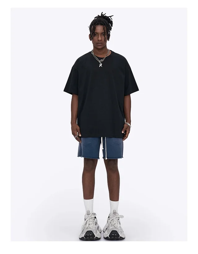 RFSD Men's 2025 Summer Trendy Loose 240G Balenciaga Cool T-shirt Detail