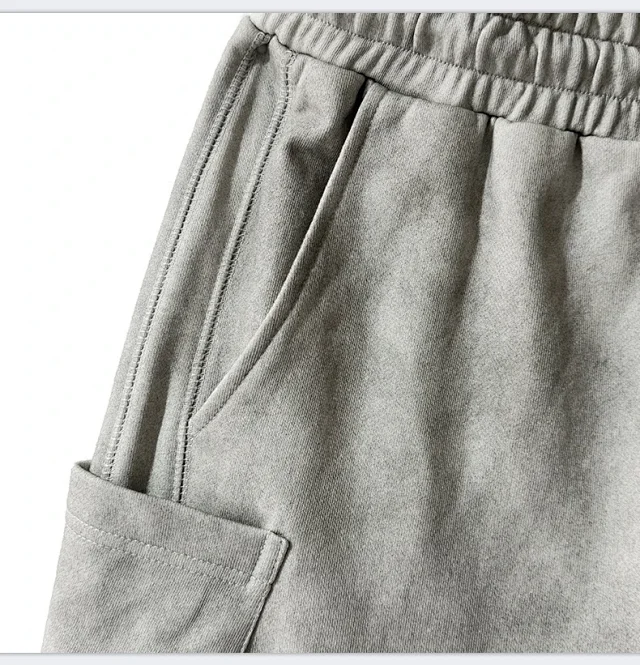 RFSD Men's 2025 Summer American White-Gray Dirty Wide-Leg Pants Detail