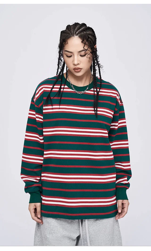 RFSD Unisex Fall 2025 Contrast-Stripe Loose Crew-Neck T-Shirt Detail