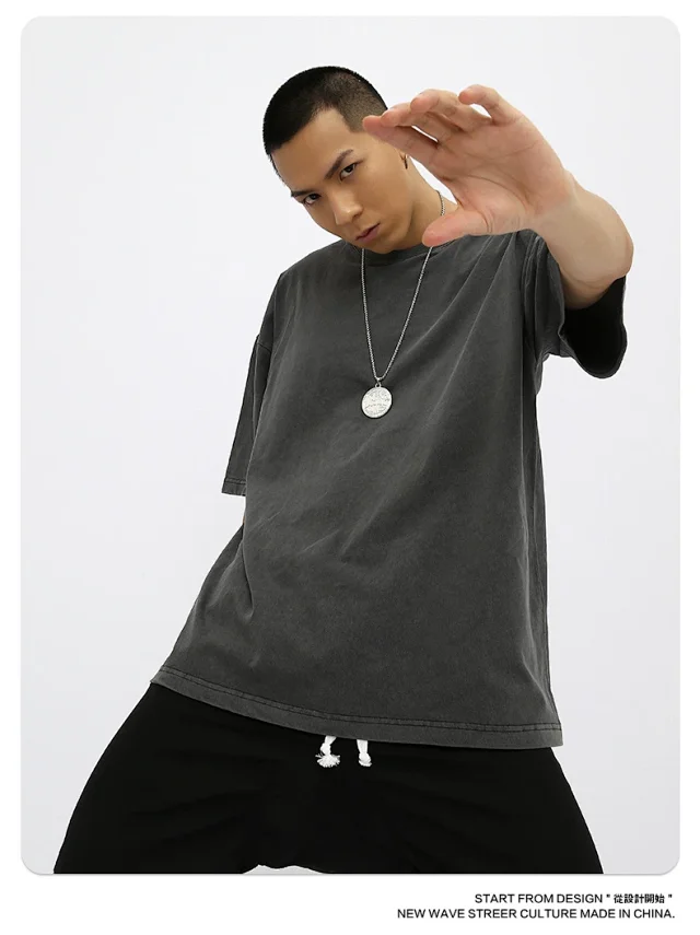 RFSD Men's | 2025 Summer New Street Pure Heavy Washed T-shirt Detail