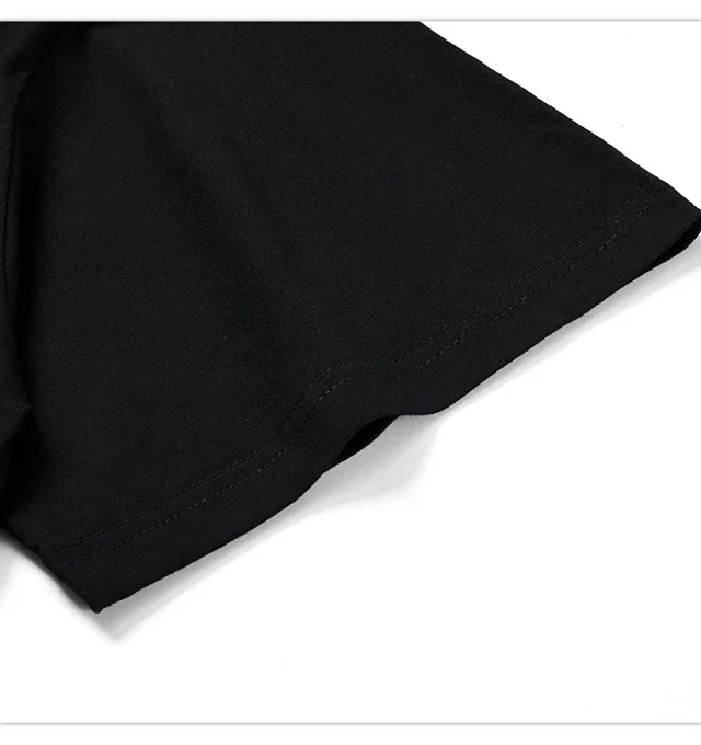 RFSD Men's | 2025 Summer Black & White Pure Color T - Shirt (230g Combed Cotton) Detail