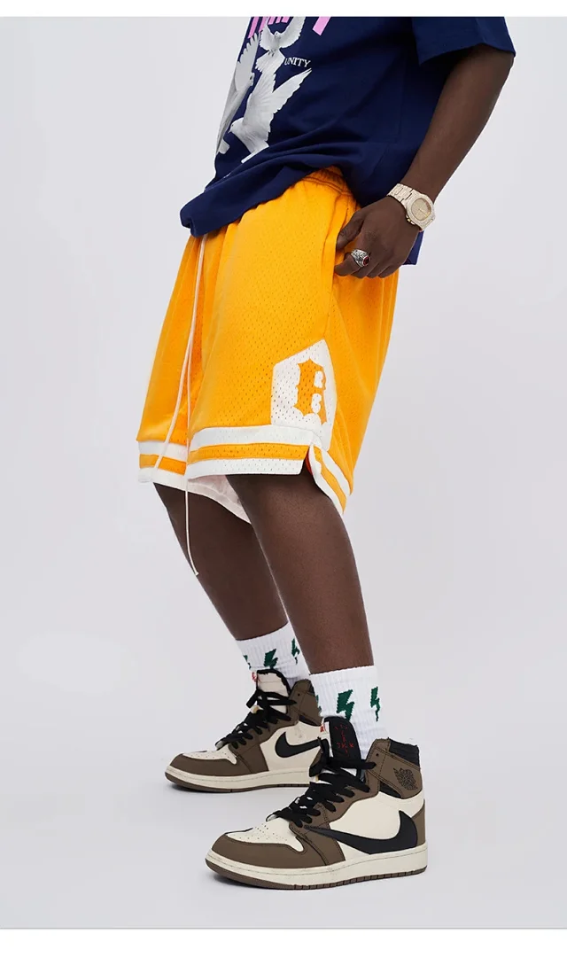 RFSD Men's 2025 Summer 400g Mesh Embroidered Shorts Detail