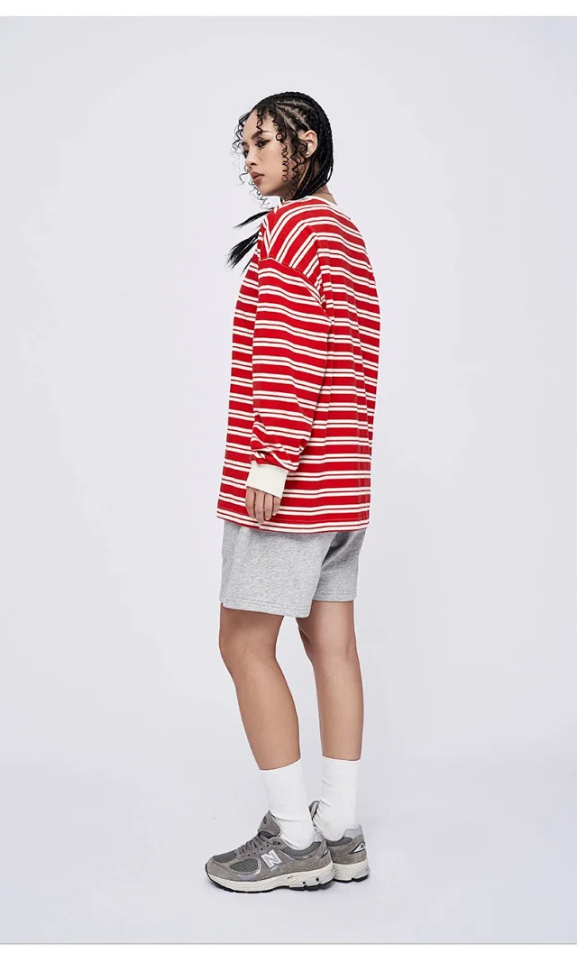 RFSD Unisex Fall 2025 Contrast-Stripe Loose Crew-Neck T-Shirt Detail