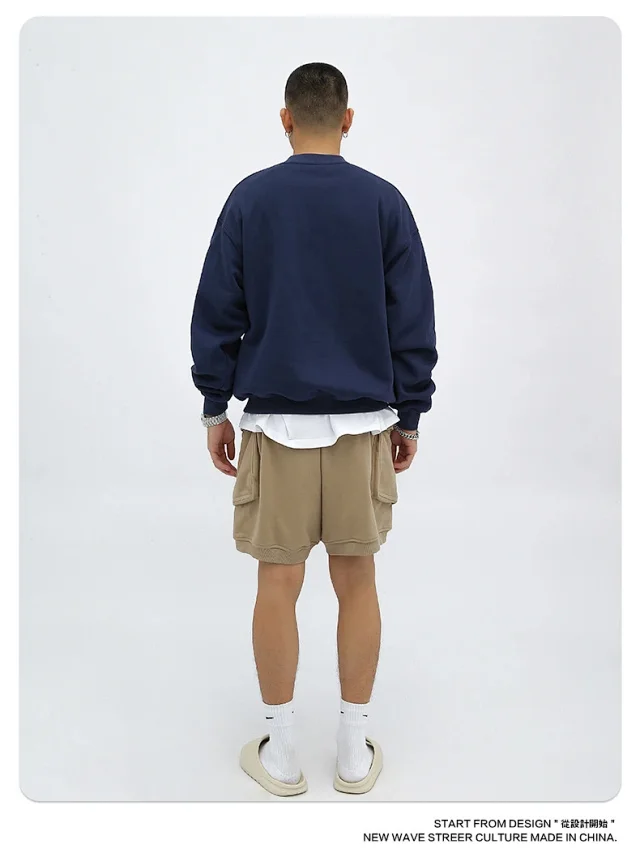 RFSD Men's | 2025 F/W New US Embossed Print Fleece Crewneck Sweatshirt Detail