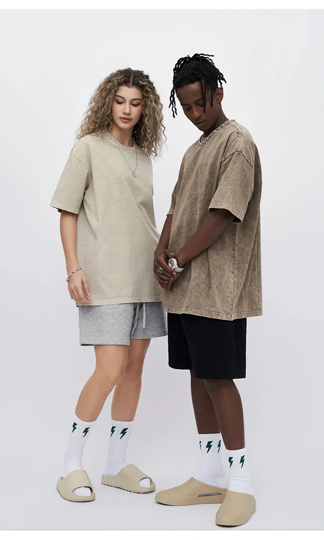 RFSD Men's | Balenciaga Dupe 285G Heavy-Duty Wax-Dyed Crewneck Short-Sleeve T-Shirt Detail
