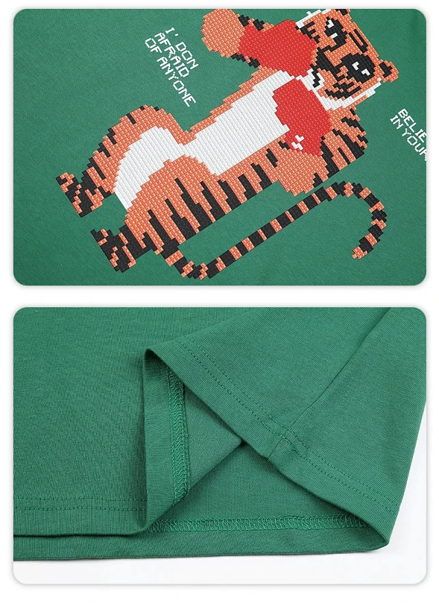 RFSD Men's | 2025 Summer New Trendy Street Fun Anime Tiger Print Loose T - Shirt (Unisex) Detail