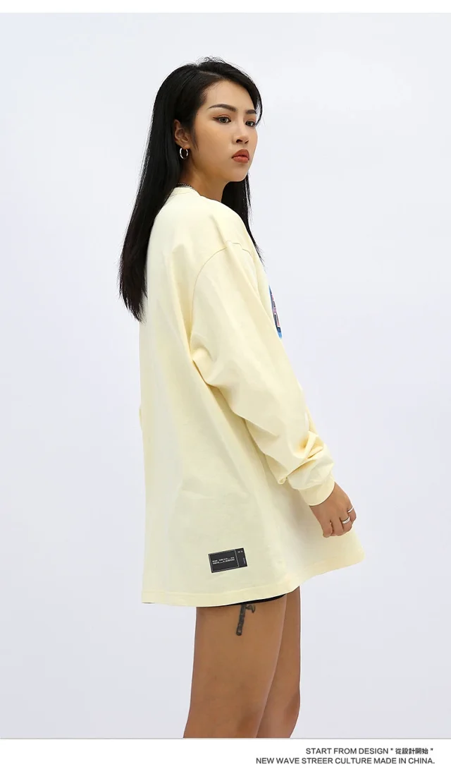 RFSD Unisex Loose Hip-Hop Long Sleeve T-shirt Detail