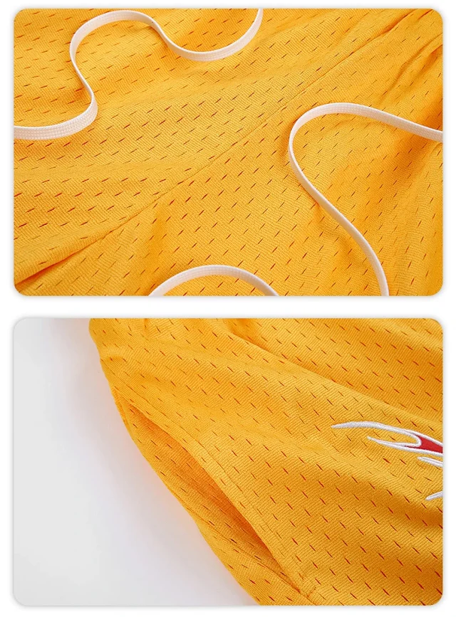 RFSD Men's Fashion | 2025 Summer New American Streetwear Hip - Hop Embroidered Flame Casual Shorts Detail