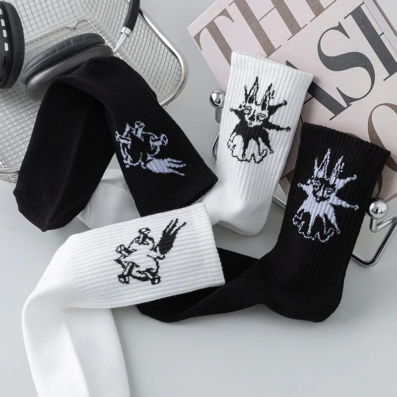 Black & White Oversized Couple Sports Socks（20 pairs）