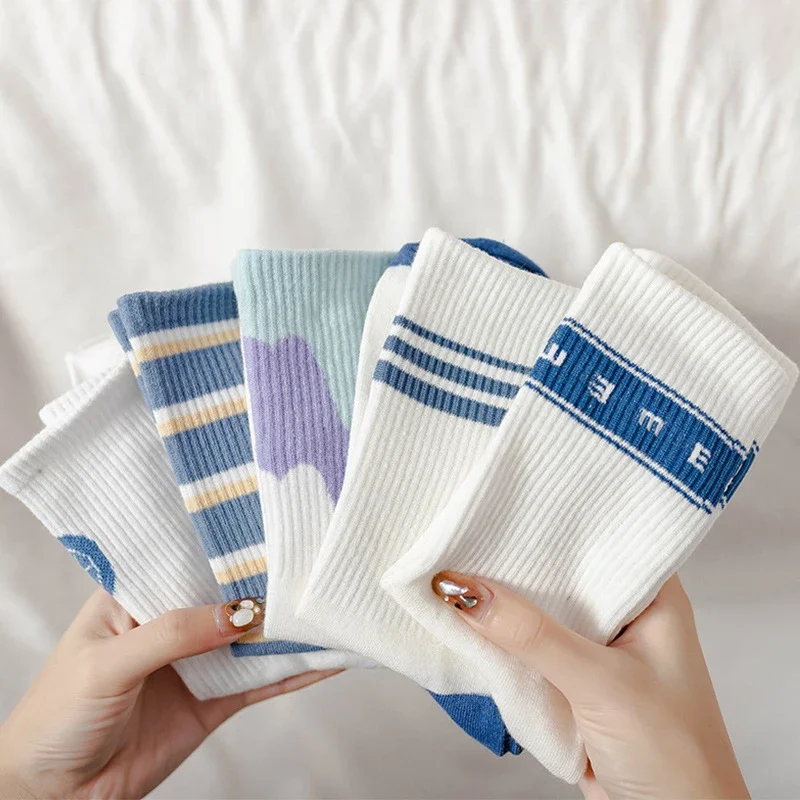 Korean Style White Mid-Calf Socks（10 pairs）