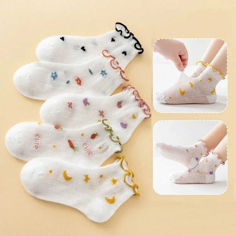 Lace-Trimmed Baby Socks（10 pairs）