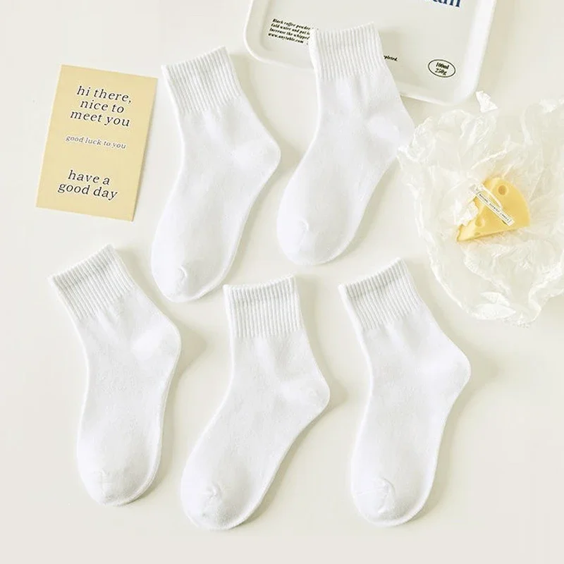 Kids' Solid White Ankle Socks（10 pairs）