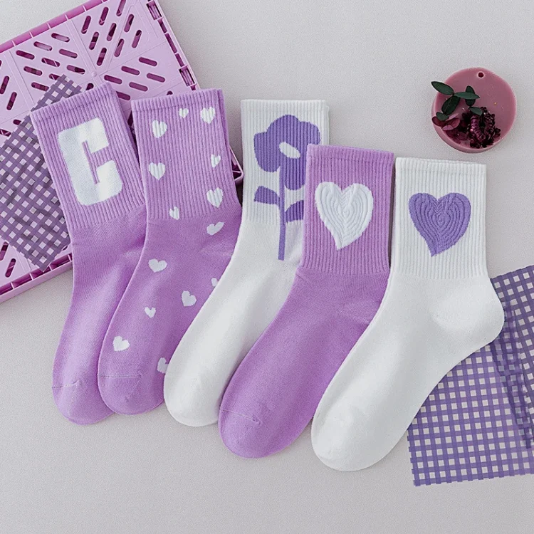 Cartoon Bear Cotton Socks(8 pairs)