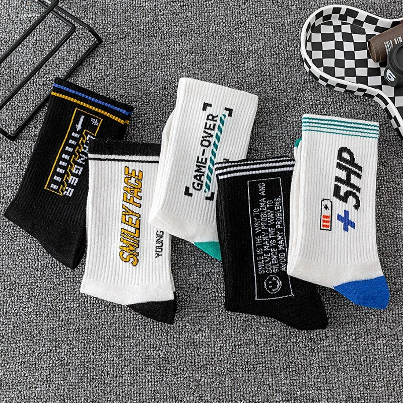 White Cotton Couple's Mid-Calf Socks（10 pairs）