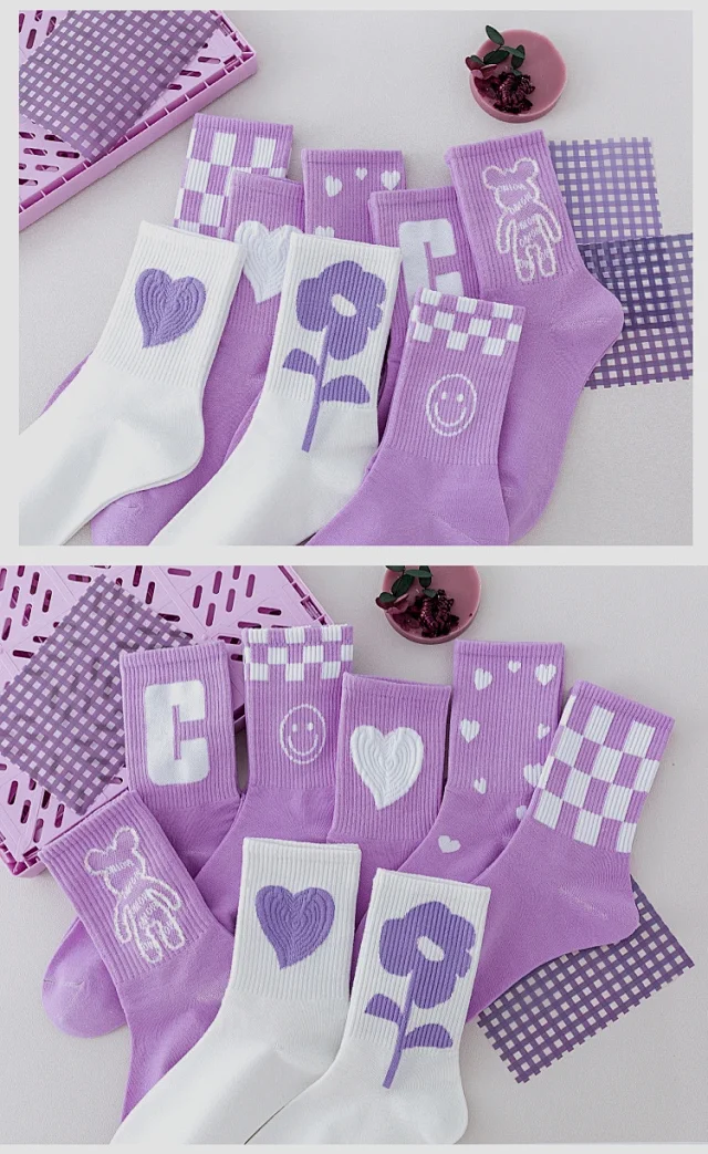 Cartoon Bear Cotton Socks（8 pairs） Detail