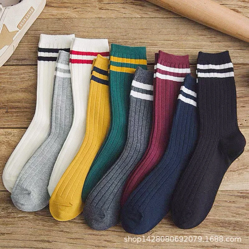 Women's Solid Color Cotton Over-the-Knee Socks（10 pairs）