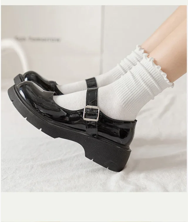 Lace-Trimmed Japanese Cotton Ankle Socks（6 pairs） Detail