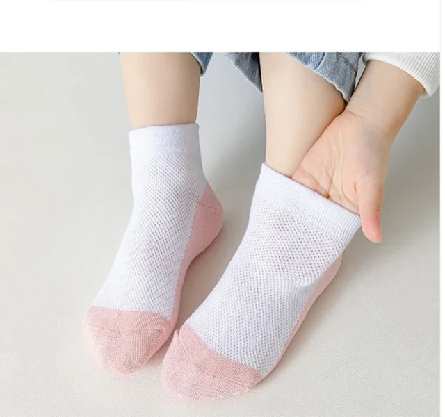 Kids' Solid White Ankle Socks（10 pairs） Detail