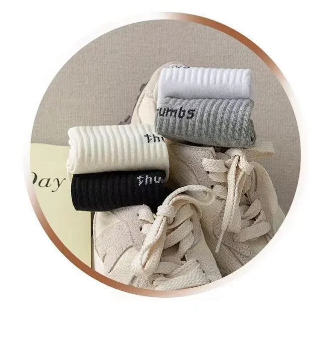 Zhuji Couple Cotton Crew Socks(5 Pairs) Detail
