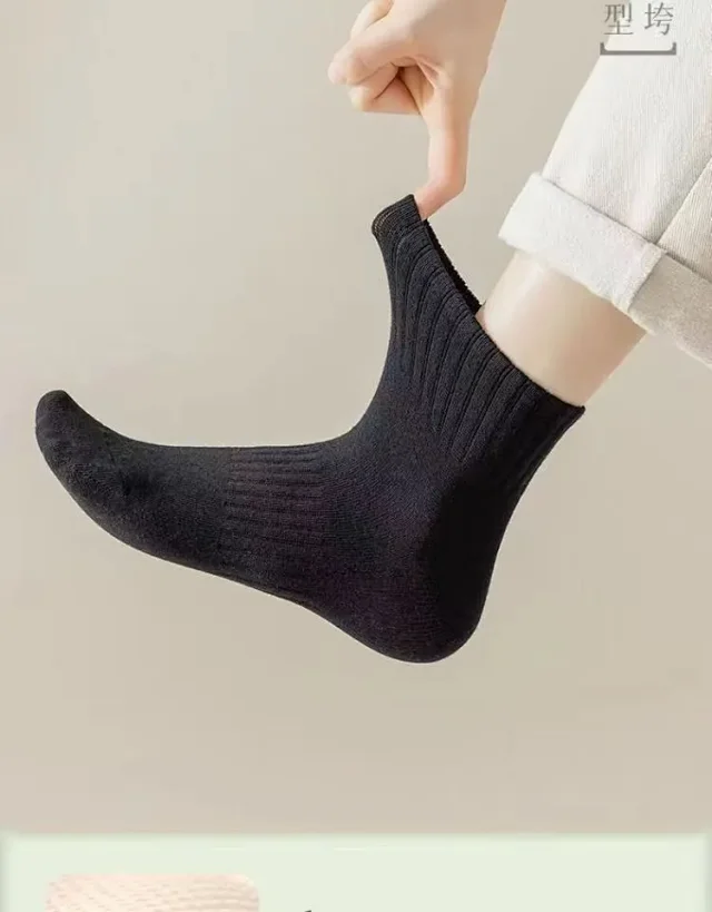 Women's Black Outdoor Running Socks(5 Pairs) Detail