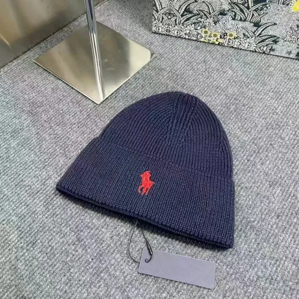 Ralph Lauren Polo Bear Beanie Gray Knit Hat - 5
