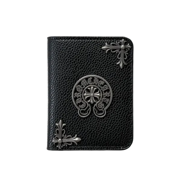 Chrome Hearts Cross Logo Cardholder Black Leather Card Holder - 1