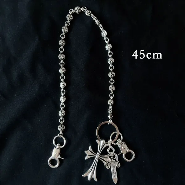 Skull Rosary Chain Red Beaded Keychain Necklace - 12