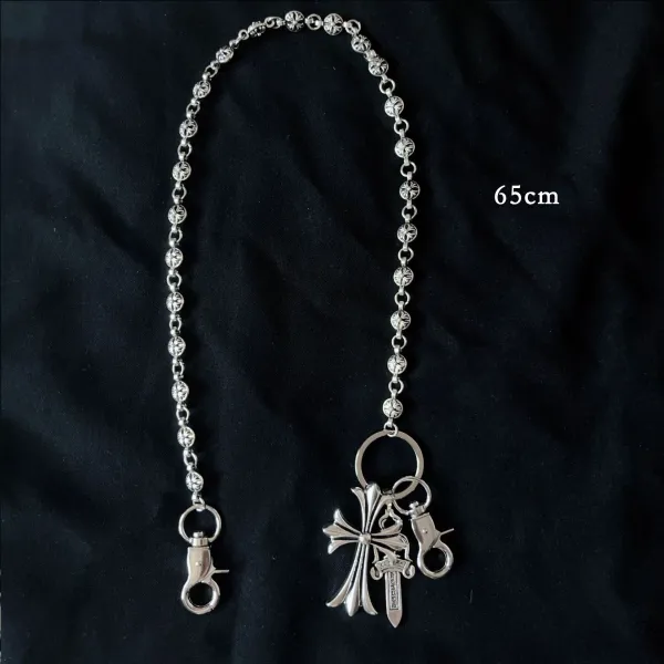 Chrome Hearts Cross Pendant Chain Keychain Silver Accessories - 1
