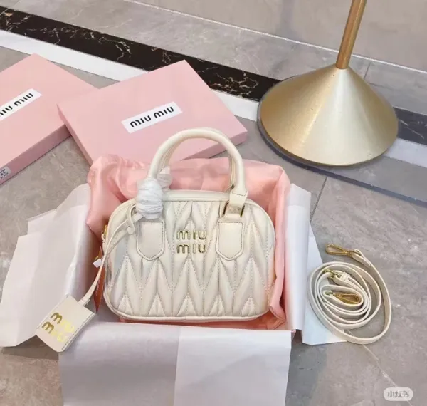 Miu Miu Matelassé Mini Bag Off-White Handbag - 5