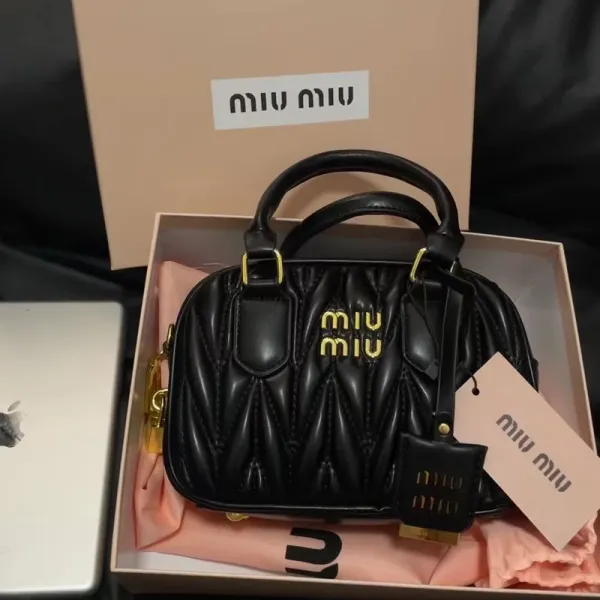 Miu Miu Matelassé Mini Handbag Black - 1