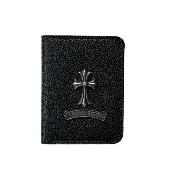 Chrome Hearts Cross Logo Cardholder Black Leather Card Holder - 17
