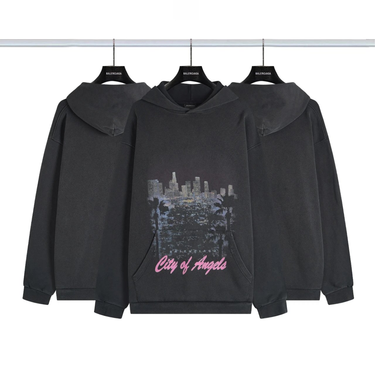 Distressed Letter Print Zip Hoodie photo 5