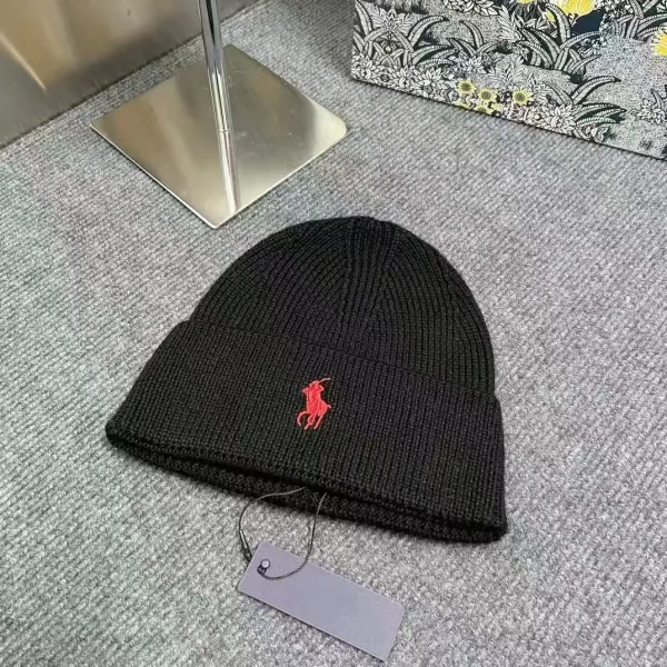 Ralph Lauren Polo Bear Beanie Gray Knit Hat - 6