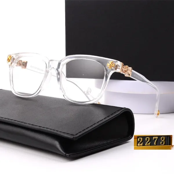 Chrome Hearts Clear Acetate Optical Glasses with Gold Cross Accents - 1