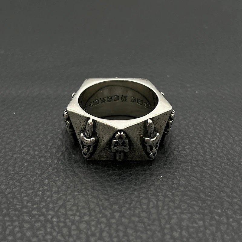 Chrome Hearts Square Ring Silver Jewelry - 48