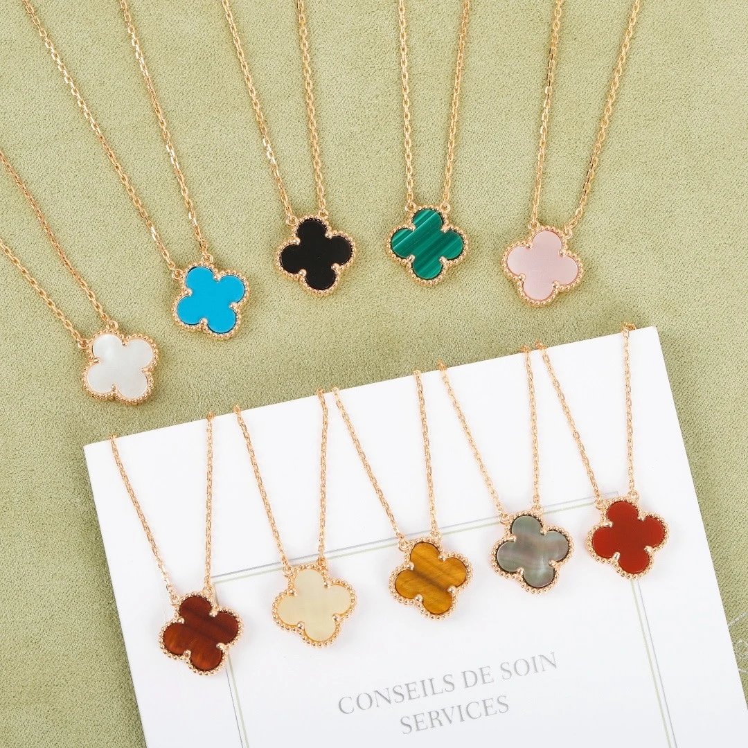 18K Rose Gold Four-Leaf Clover Necklace