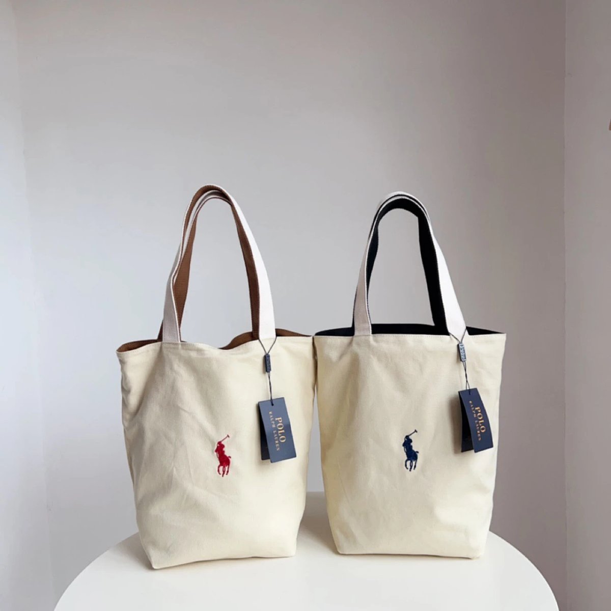 Polo Ralph Lauren Canvas Tote Bag Black and Tan product detail 2 in Litbuy spreadsheet finds