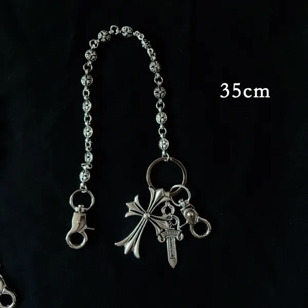 Chrome Hearts Cross & Sword Keychain Chain Silver Accessories - 1